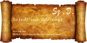Szirányi Dániel névjegykártya